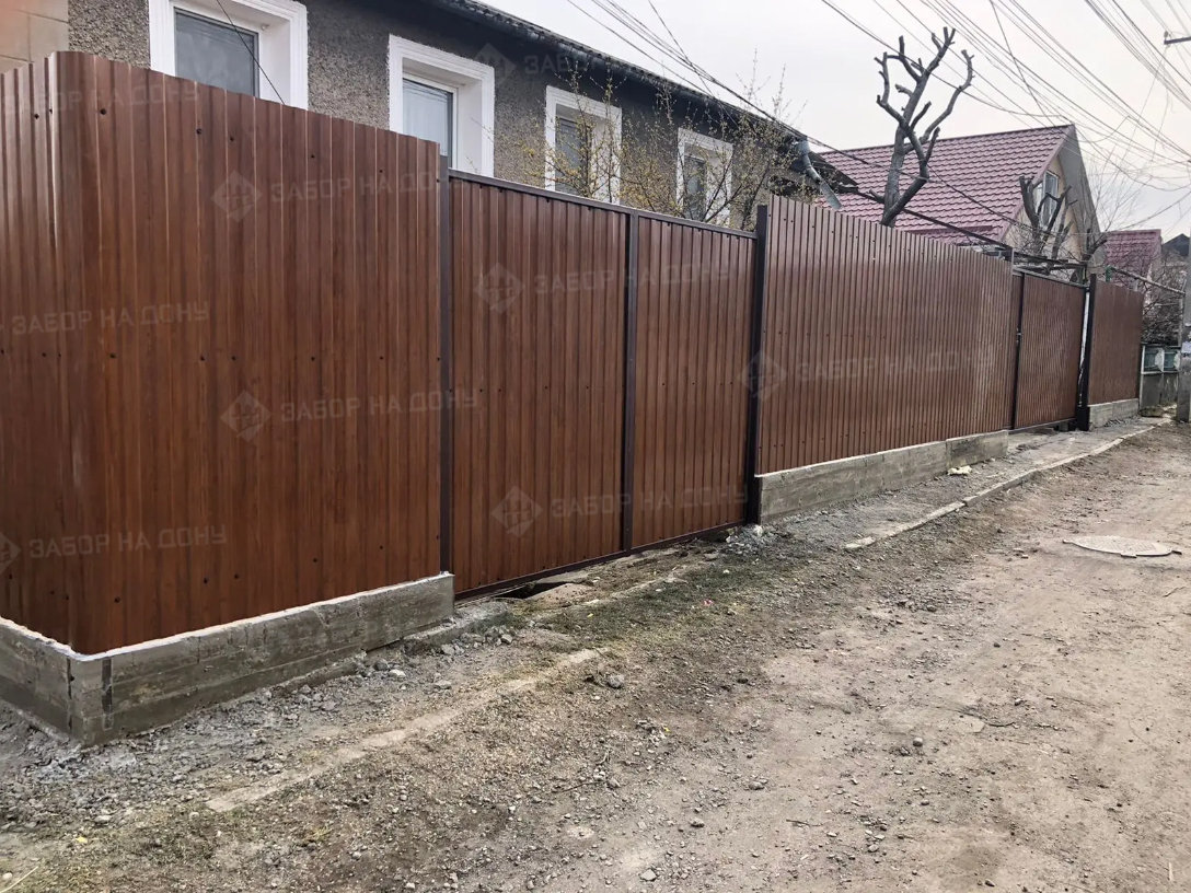Распашные ворота из профлиста  в Кагальницкой
